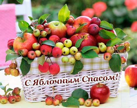 Открытка С праздником прекрасным, с яблочным Спасом Ясно, со светлым преображ...