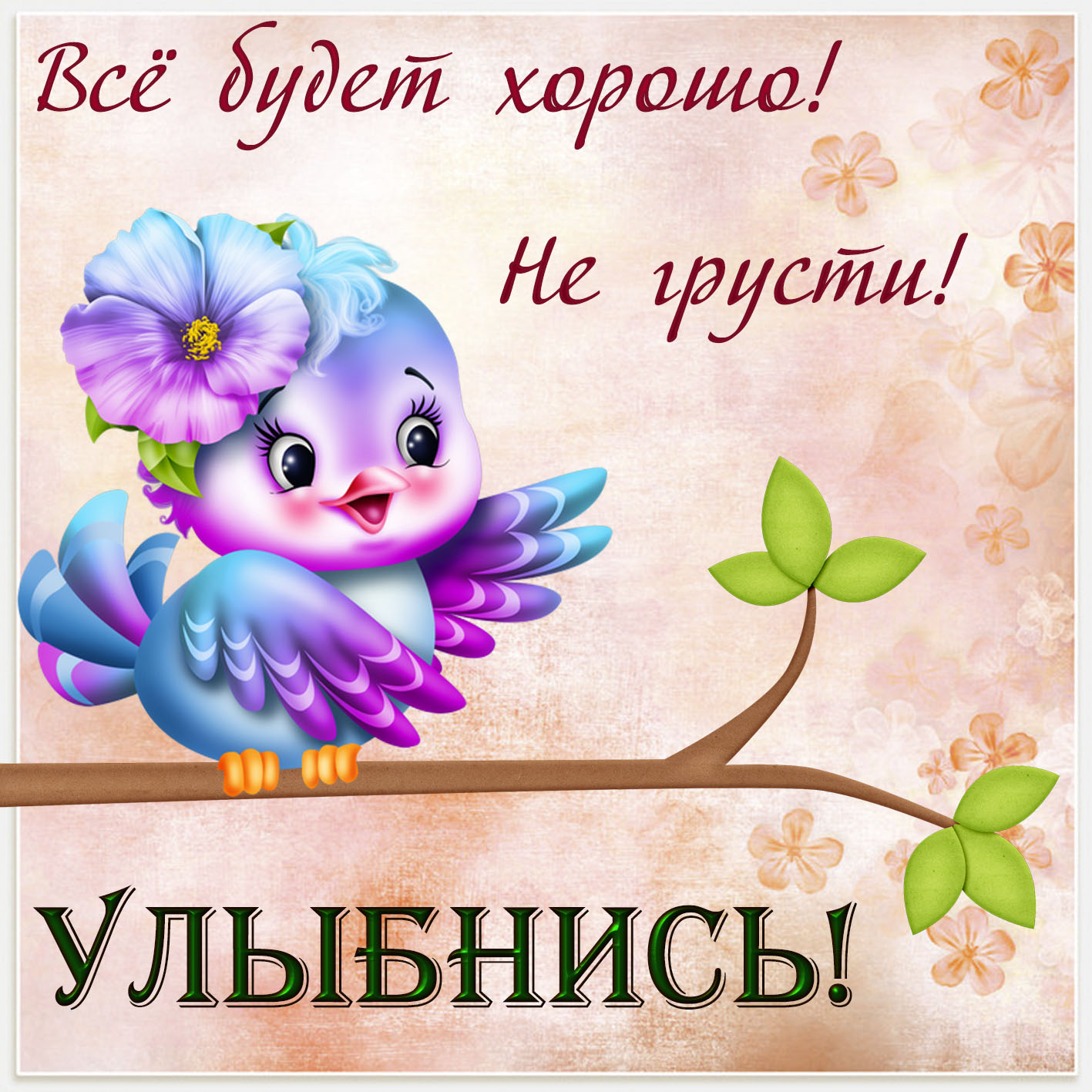 Картинка девушки не грусти. Картинка Не грусти всё будет хорошо.