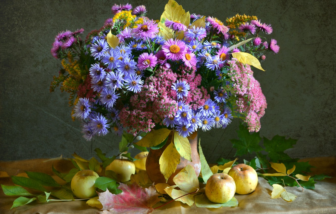 Открытка астры распустили свои крылья словно Ангелы, лохматые немножко.