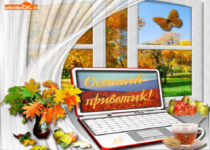 Картинка осенний Привет. Картинка осенний Приветик. открытка с приветствиями.