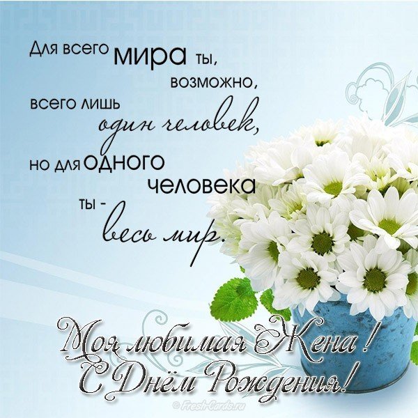 Открытка с днём рождения любимая жена! Открытка моя любимая жёнушка! С днём р...