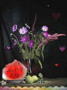 Открытка бабочка На цветке пурпурной космеи.  Открытка к космеи на ветру.