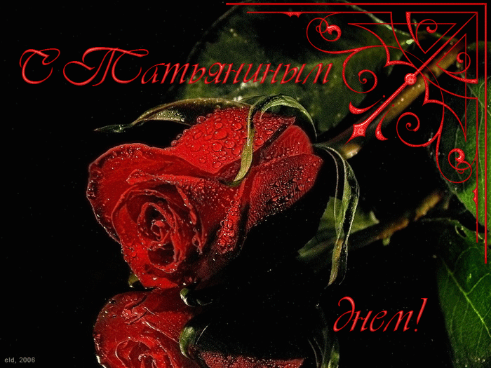 Открытка У нас сегодня праздник, в морозный день зимы, Татьяна день прекрасны...