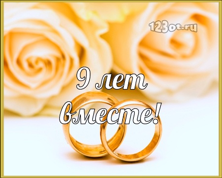 Открытка GIF с годовщиной 9 годовщиной свадьбы! Открытка со стихами кольцами ...