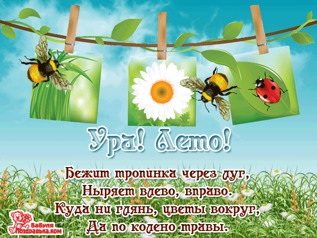 Открытка Вот и лето пришло! Открытка Поздравляю с началом лета! 