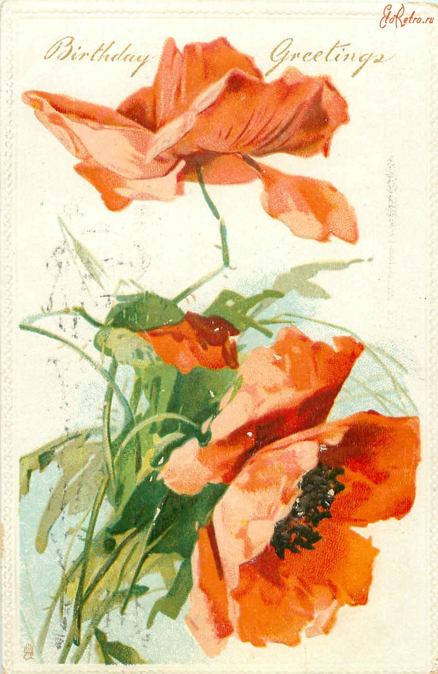 Открытка с нежностью и любовью с сердцем из красных Маков и Ромашки в ладонях.