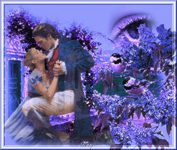 Открытка Сиреневая Нежность, я с корзиной цветов сирени Сиреневый и голубой.