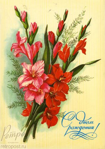 Открытки с гладиолусами. Картинка с гладиолусами. С днём рождения картинка гл...