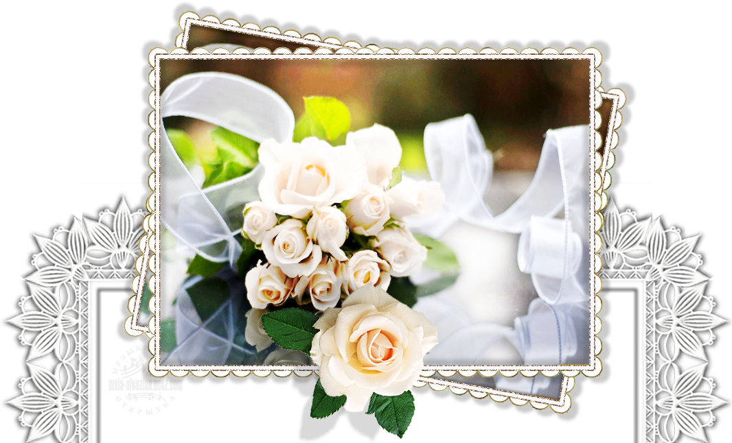 Открытка для Виктории на день рождения с букетом белых роз. 