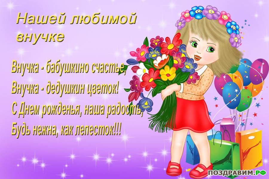 Открытка на день рождения внучки. Открытка на день рождения внучке от бабушки.