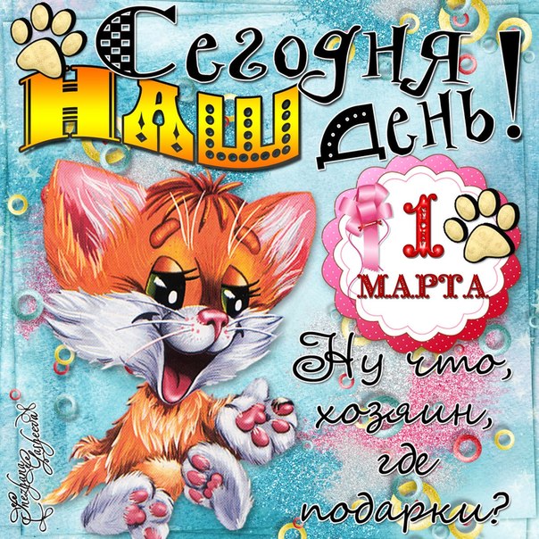 Скачать картинку с Днём кошки. Прикольные открытки с Днем кошек.