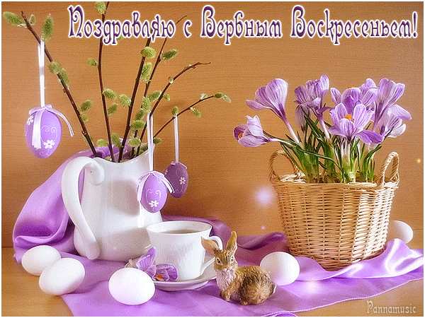 Открытка С Днём рождения С белым крокусом и фиолетовыми прожилками.