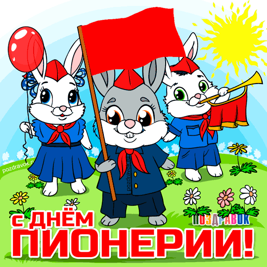 Нарисованная открытка ко Дню Пионерии. Открытка с гвоздиками на день Пионерии.