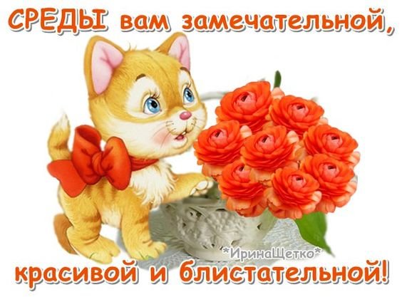 Середина недели среда! Открытка удачной среды! Открытка Солнечная среды!