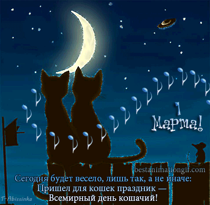 Открытка Всемирный день кошек 8 августа. Скачать картинки с Днём Кошки.
