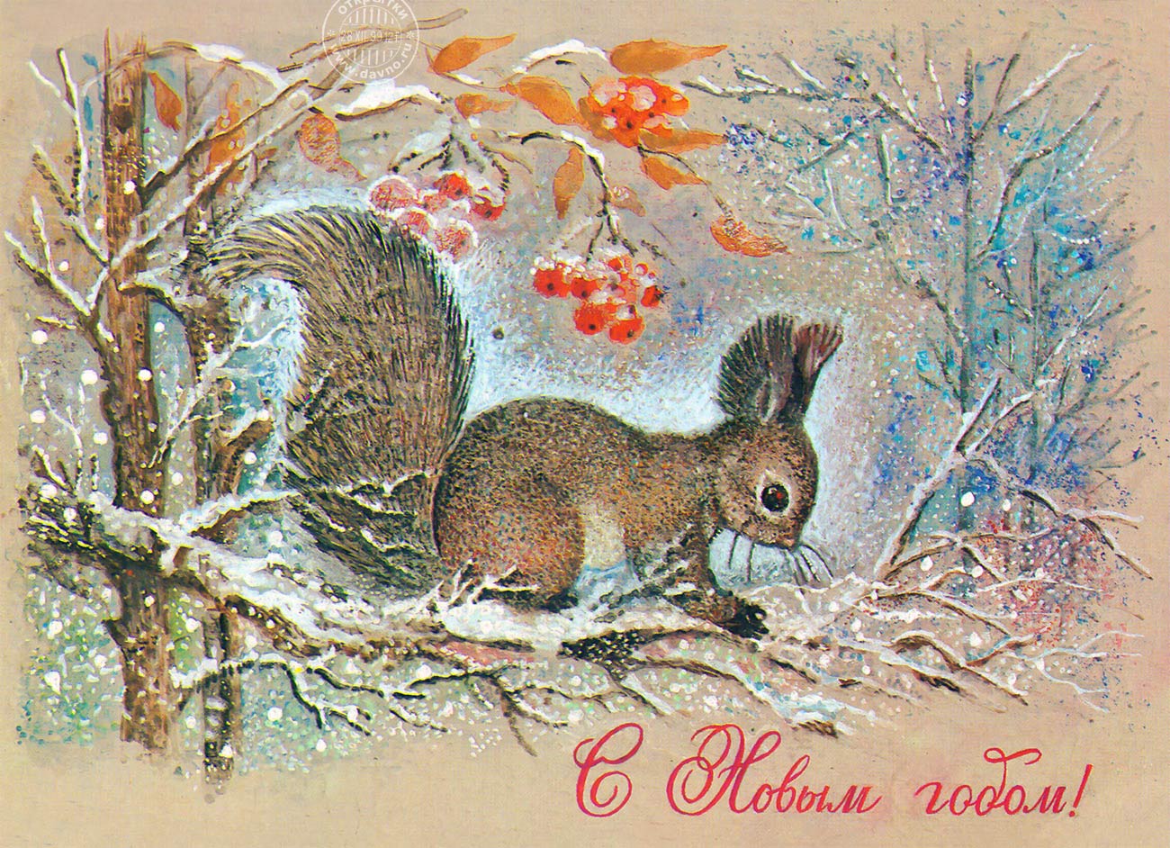 Открытка белочка и Ромашки. Открытка белочка с орешками.    