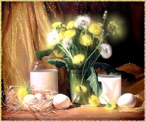 Открытка с оригинальными стихами для Иры и и одуванчиком с улетающими семенами.