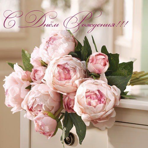 Красивая открытка с пионами. Поздравительная открытка, открытка с белыми пион...