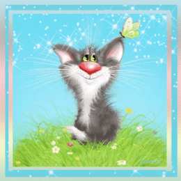 С кошками С днём рождения картинка с кошкой. Спокойной ночи картинка с кошками.