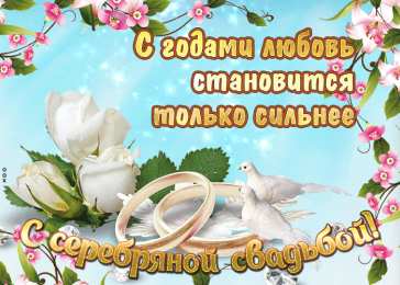 25 лет - серебряная свадьба Открытка мужу С Серебряной свадьбой. Открытка С Серебряной свадьбой.