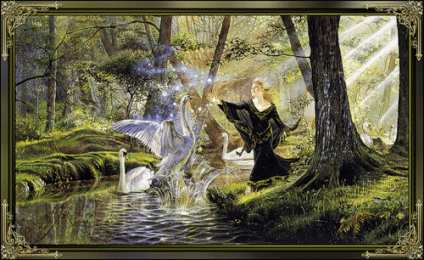 С лебедями Открытка с лебединой семьей. Осенняя открытка лебеди на озере.