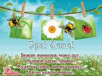 С первым днем лета Открытка Вот и лето пришло! Открытка Поздравляю с началом лета! 