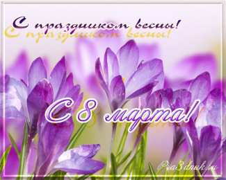 С крокусами Открытка Спасибо что есть на земле чудеса, мерцающий фиолетовый Крокус.