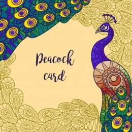  Открытка с павлином. Картинка с павлином.